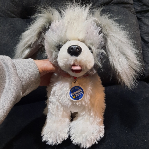 Build A Bear fuzzy dog white/grey shih tzu Promise Pets - Picture 1 of 6